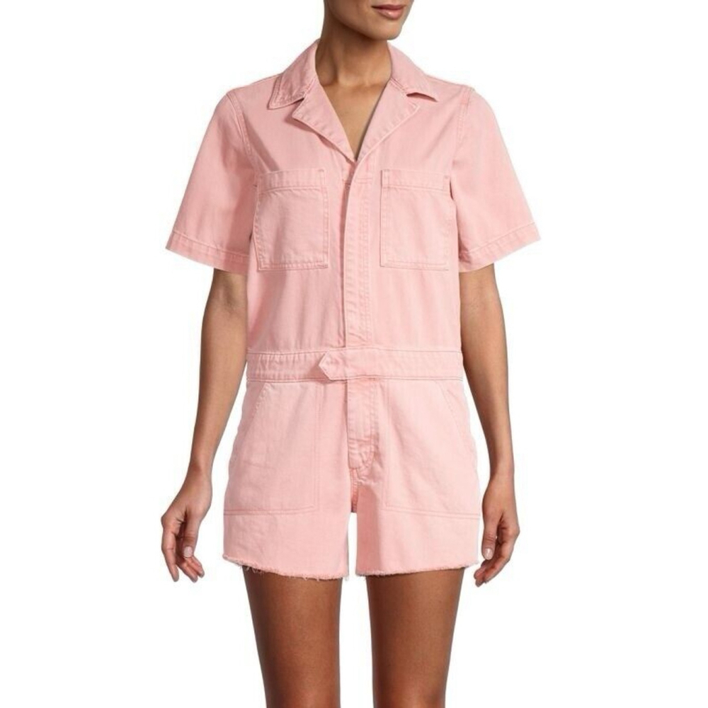 DL1961 Premium Denim Hannah SS‎ Romper Burnt Coral Size M